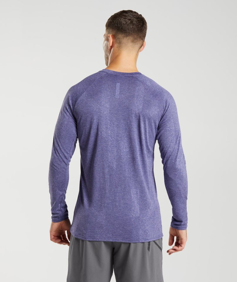 Men's Gymshark Apex Long Sleeve T-Shirts Purple | CA 8N035A